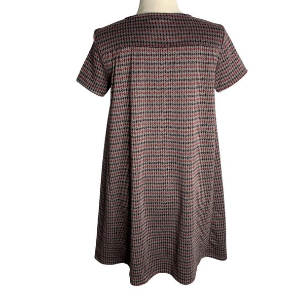 Joe Fresh Herringbone A Line T Shirt Dress XS Grey Knit Short Sleeve Round Neck - Picture 4 of 6